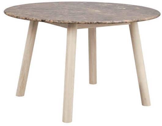 Mesa de comedor 'Taransay' Redonda 125cm - Marrón/ Blanco pigmentado