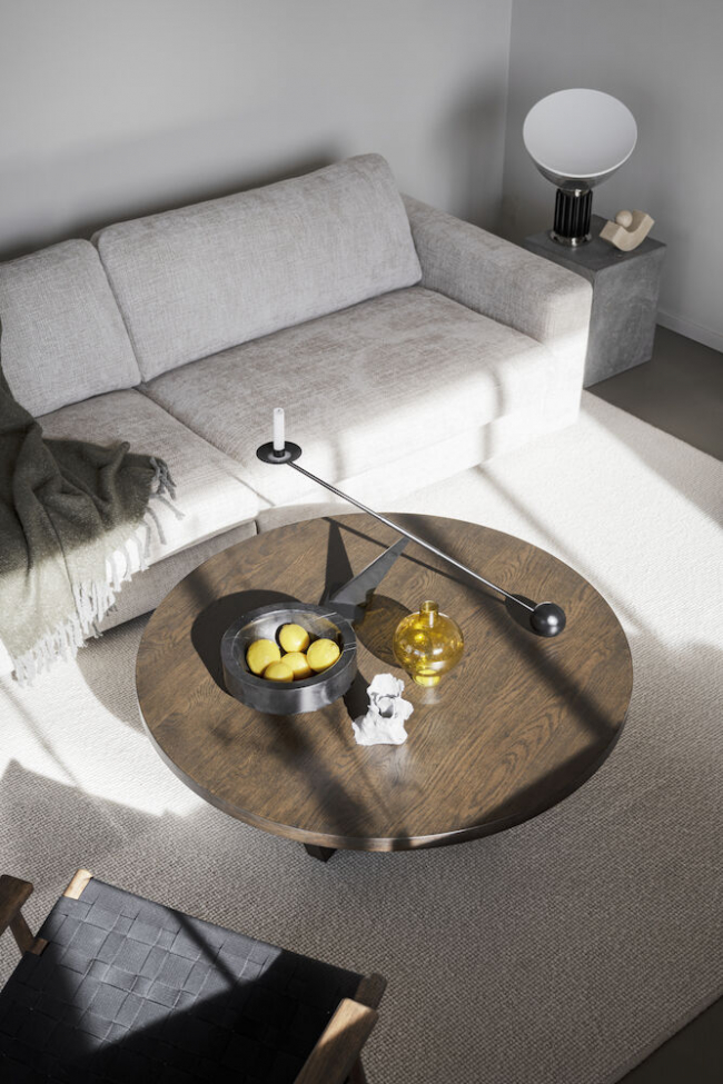 Mesa de centro 'Boxford' Redonda 110cm - Roble oscuro