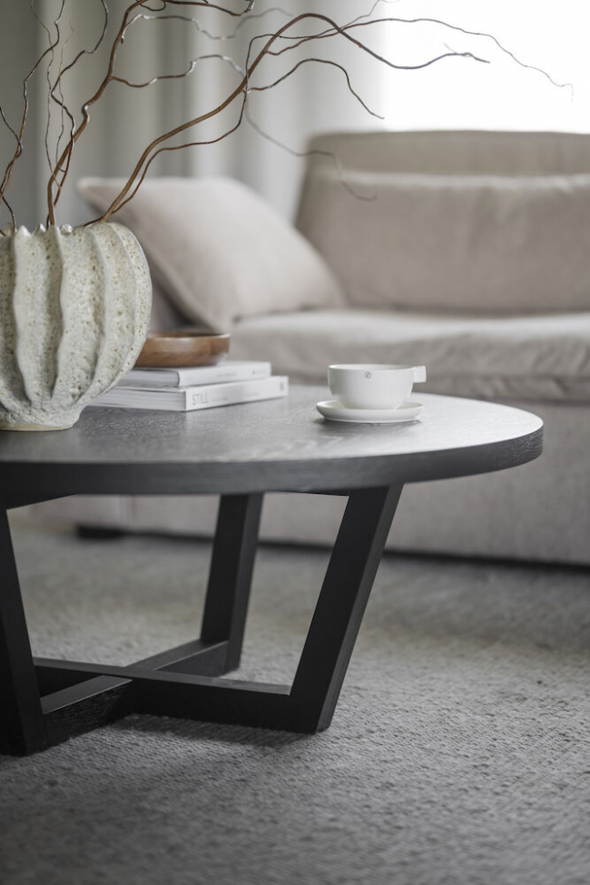 Mesa de centro 'Boxford' Redonda 110cm - Roble negro