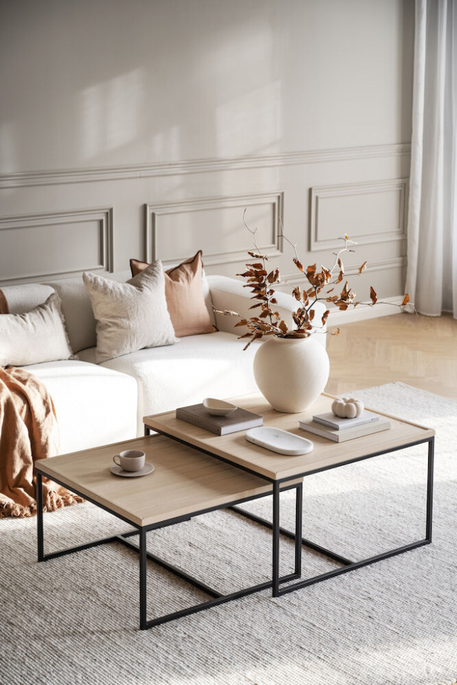 Mesa de centro 'Deerfield' 70x70cm - Roble