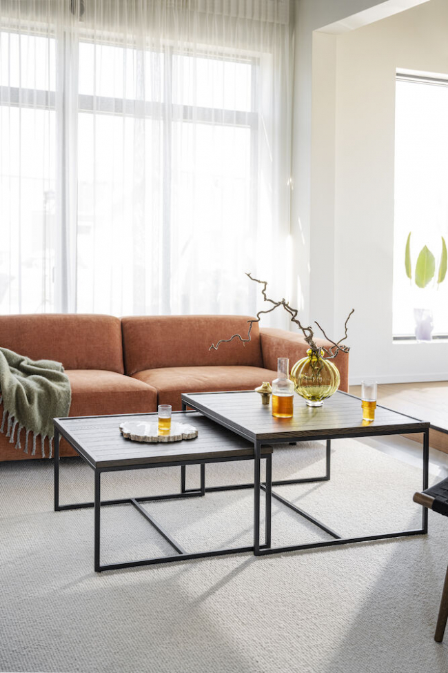 Mesa de centro 'Deerfield' 70x70cm - Roble oscuro