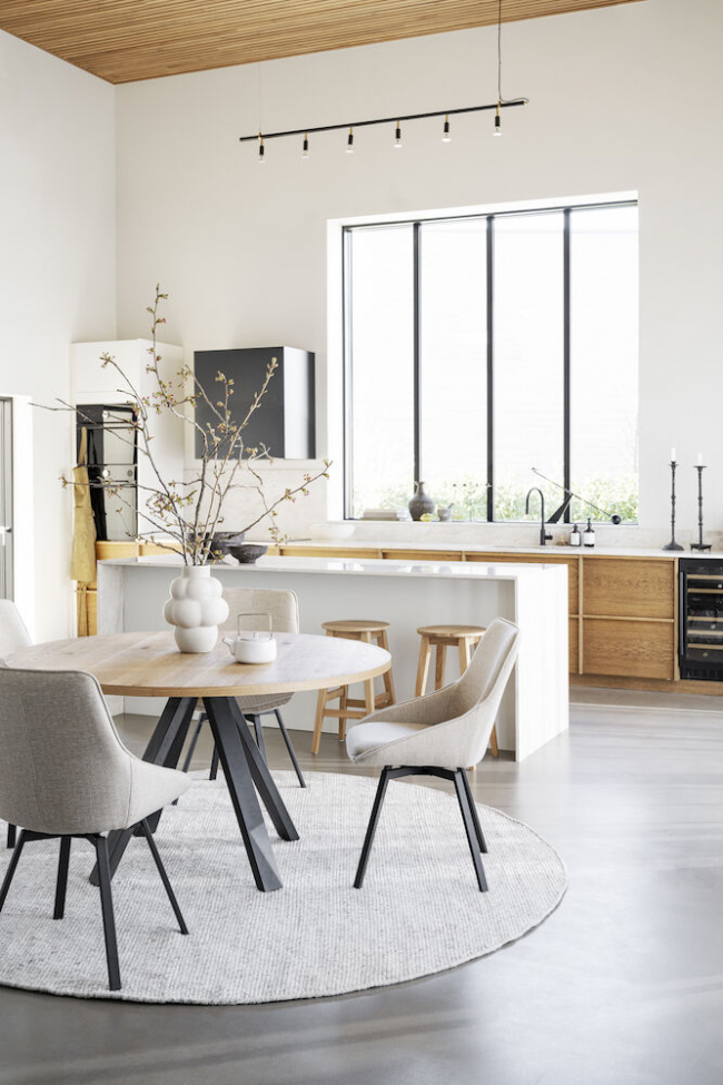 Mesa de comedor 'Maddock' Redonda 135cm - Roble