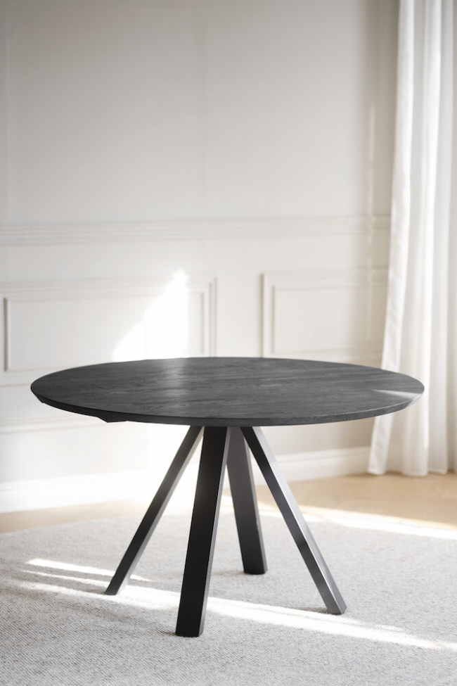 Mesa de comedor 'Carradale' Redonda 130cm - Negra/P patas