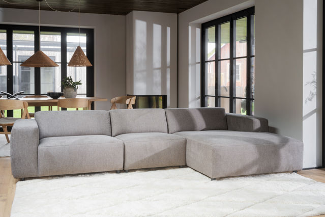 Sofá de 4 plazas 'Willard' con chaise longue H - Beige
