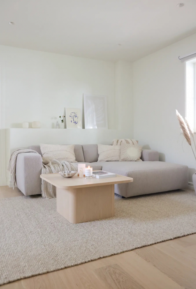 Sofá de 3 plazas 'Willard' chaise longue H - Beige claro