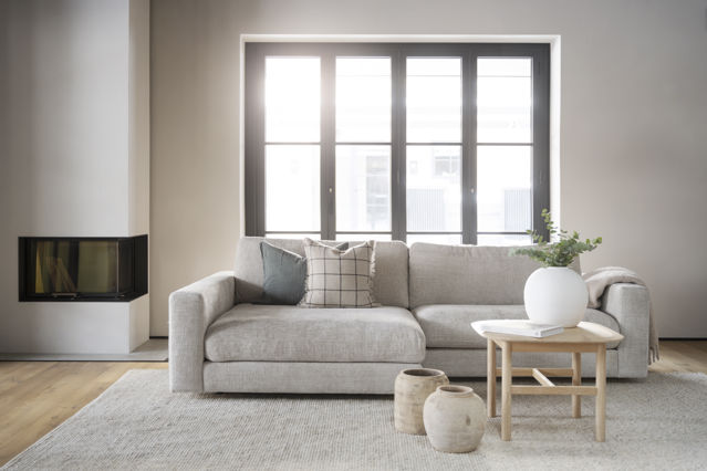 Sofá de 3 plazas 'Duncan' Chaiselongue V - Gris claro