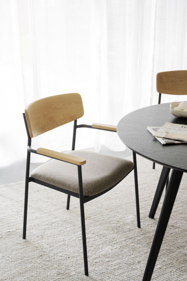 Silla con brazos 'Maymont' - Beige oscuro