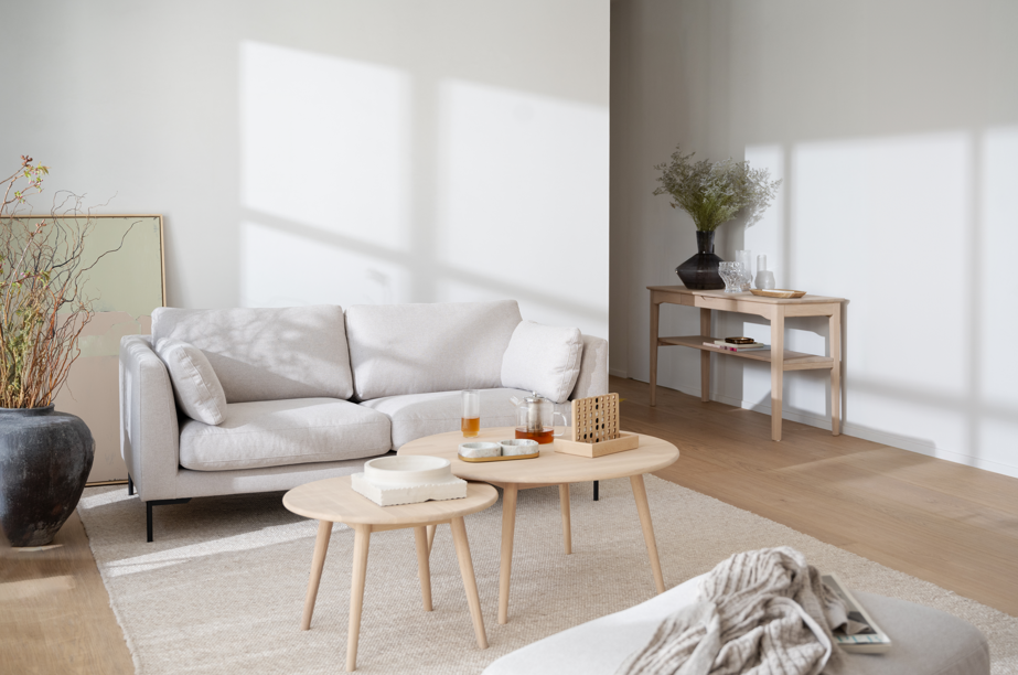 Mesa auxiliar 'Markham' 140cm - Pigmentada blanca