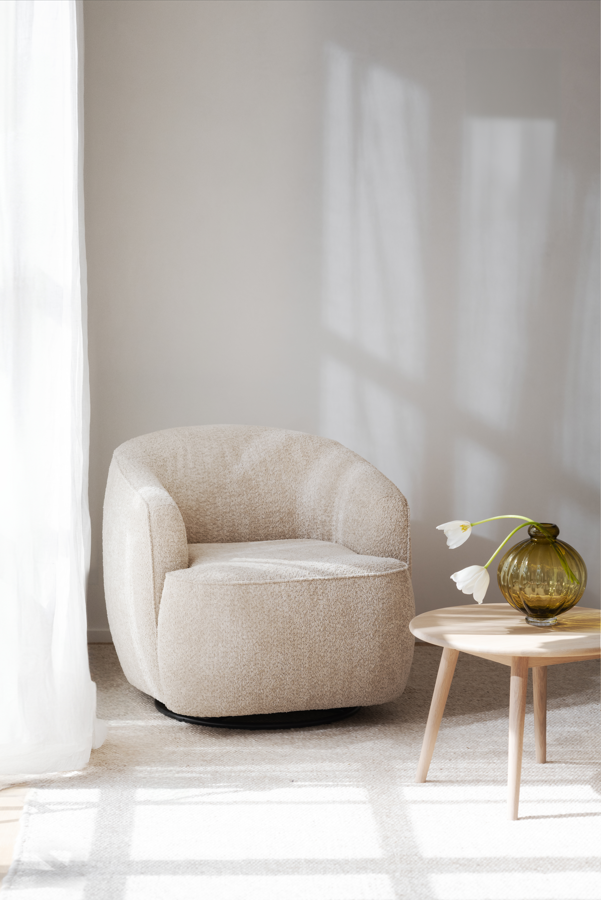 Sillón 'Dermot' giratorio - Beige claro