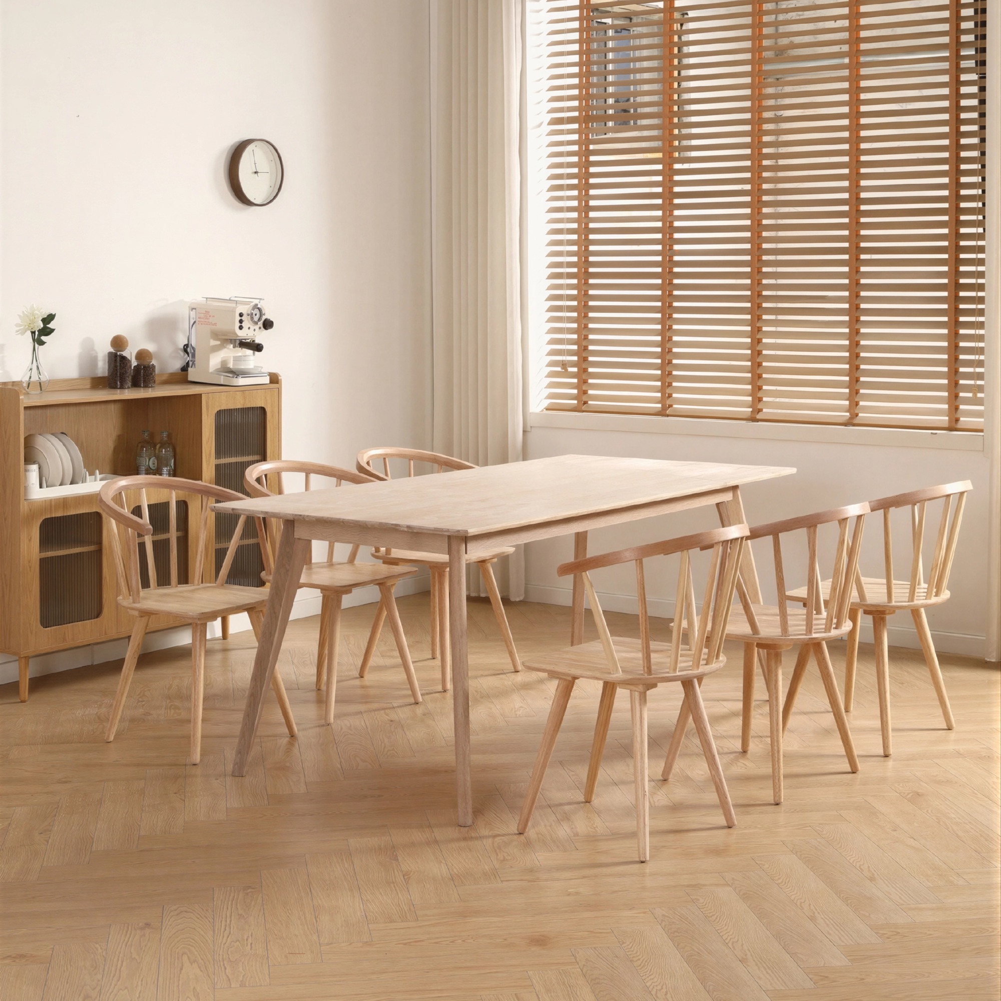 Mesa de comedor 'Line' 180 cm - Blanco pigmentado