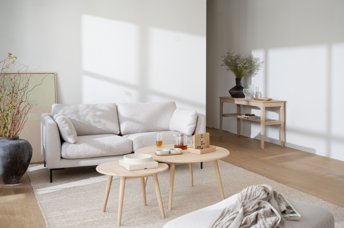 Mesa de centro 'Tompkins' redonda Ø60 - Roble blanqueado