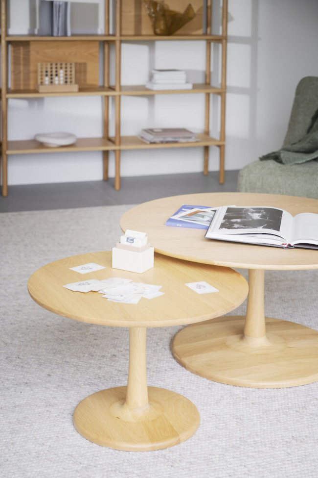 Mesa de café 'Hobart' Redonda 90cm - Roble