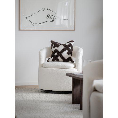 Funda de cojín 'Ines' 45x45- Marrón