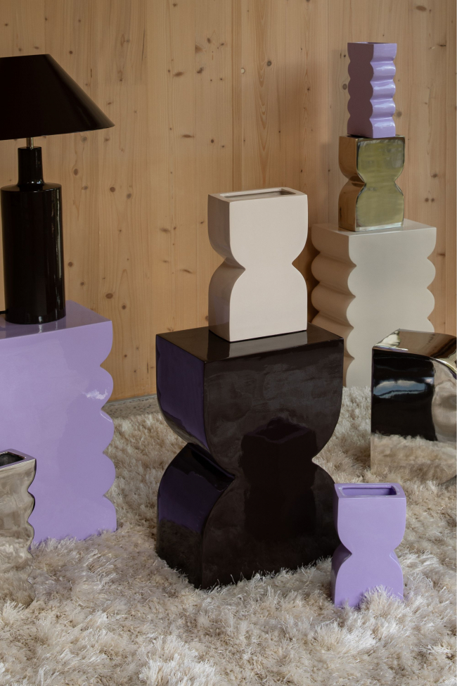 Puf 'Curves' - Púrpura