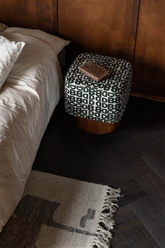 Puf 'Monogram' - Negro/Blanco