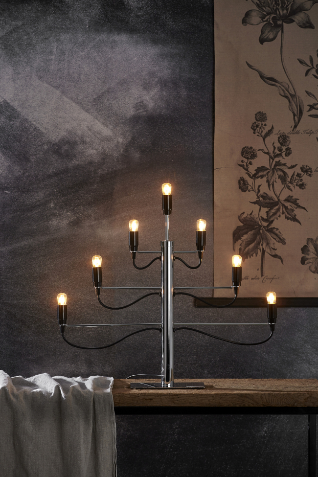 Candelabro de Adviento 'Milano' - Negro/Plata
