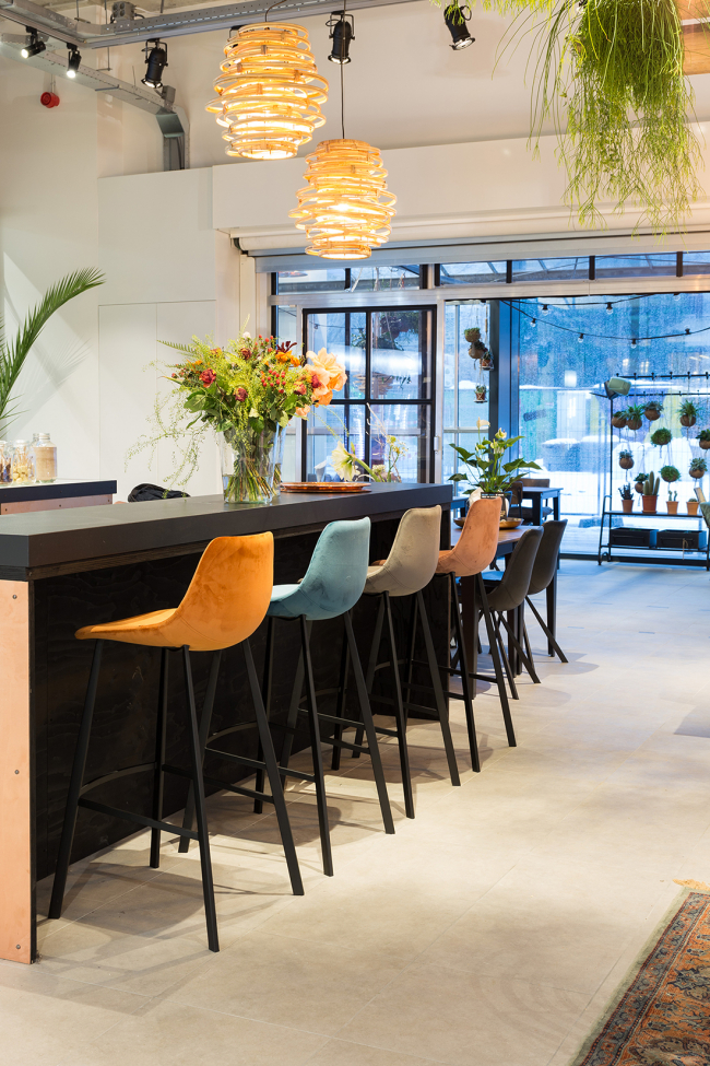 Taburete 'Franky' L - Rosa/Velvet