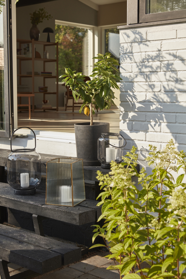 Linterna 2-pack 'Ripple' - Latón/Vidrio