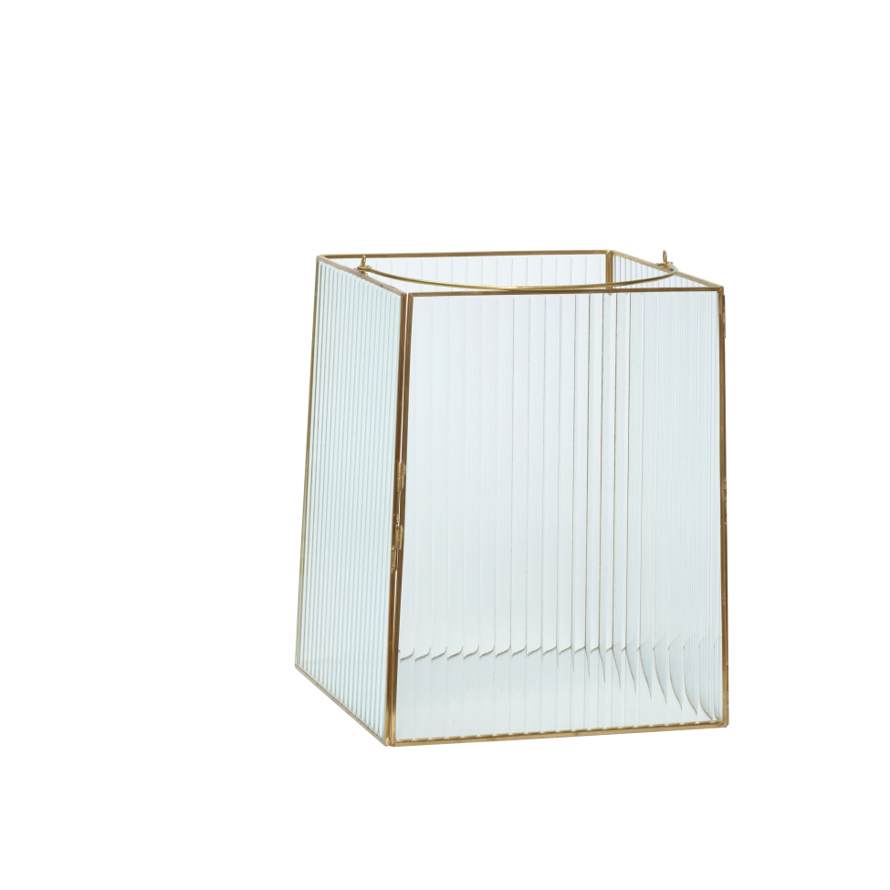 Linterna 2-pack 'Ripple' - Latón/Vidrio