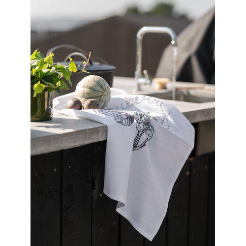 Toalla de cocina 'Strawberry' 47x70 - Blanco