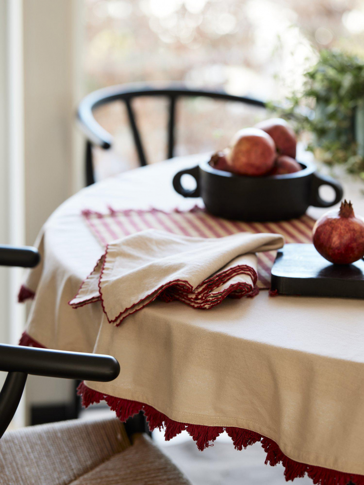 Mantel 'Stine' Redondo 160 - Rojo