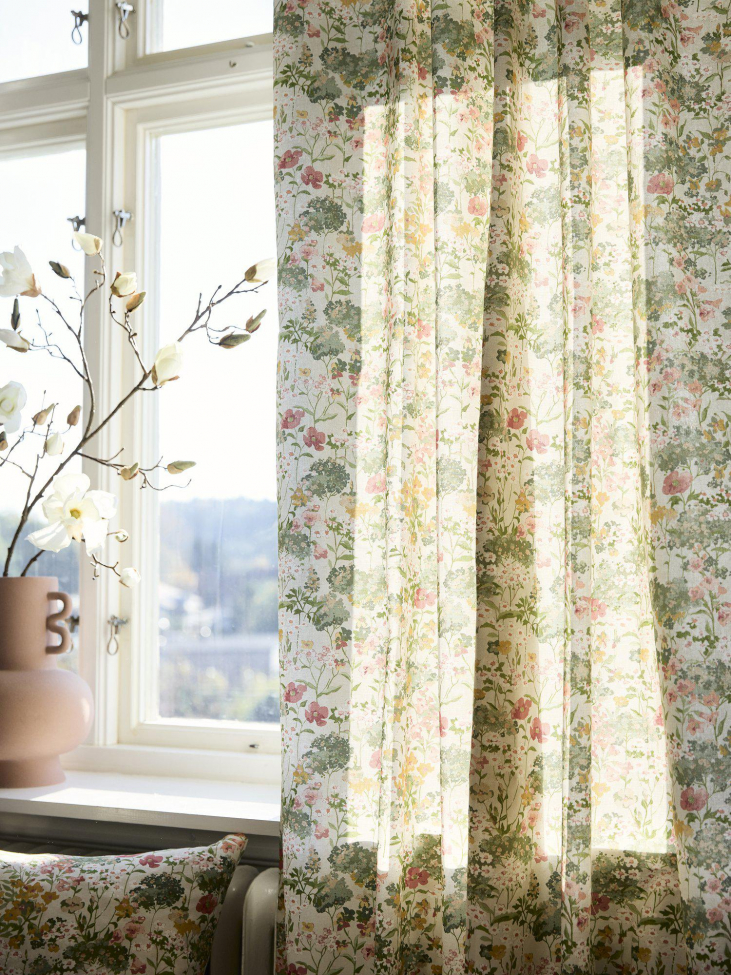 2-pack Cortina 'Äng' 135x280cm - Multi