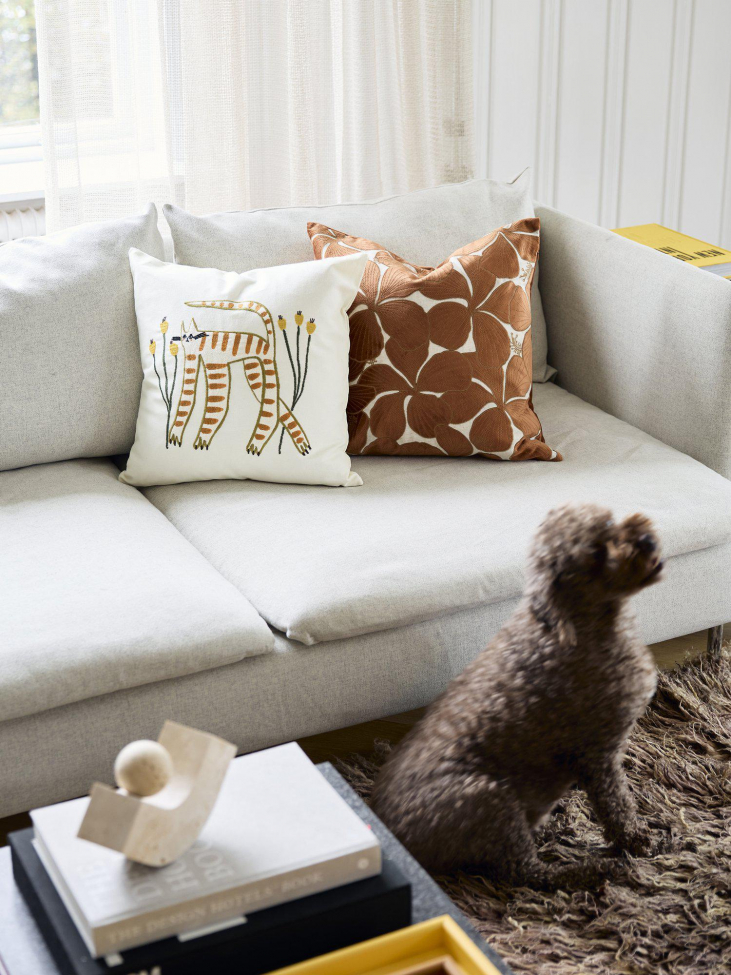 Funda de cojín 'Lilja' 45x45cm - Beige