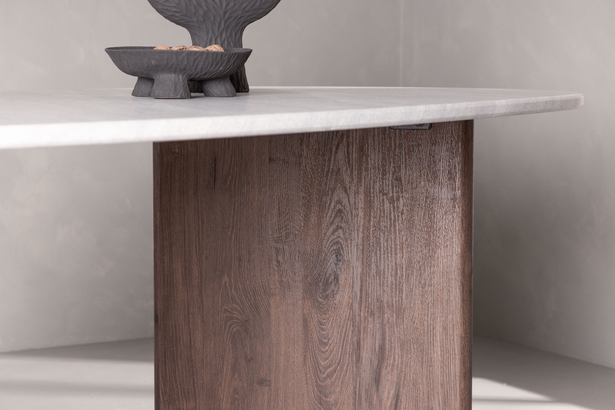 Mesa de comedor 'Grums' 180x90cm - Marrón/Mármol