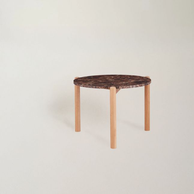 Mesa de centro 'Marble' S - Marrón