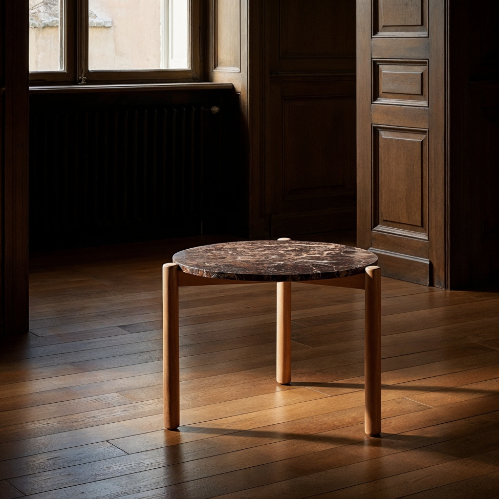 Mesa de centro 'Marble' S - Marr&oacute;n