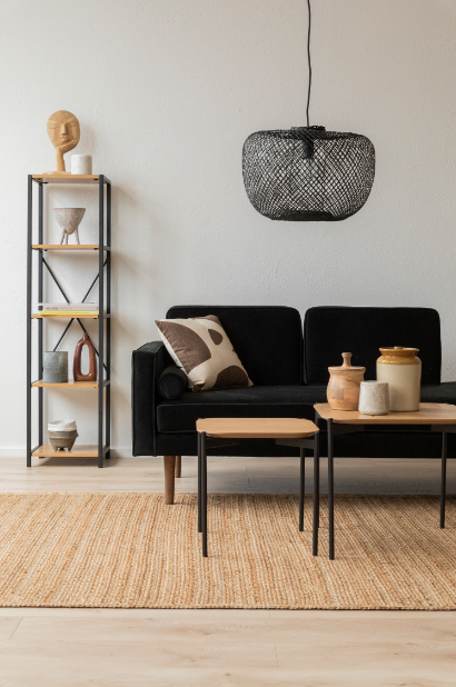 Mesa de centro 'Frida' 50x50cm - Natural/Negro