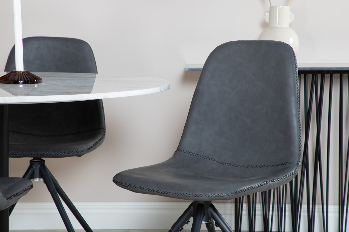 Silla 'Eidsberg' - Cuero oscuro