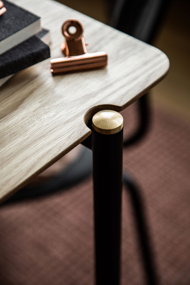 Mesa de comedor 'Hornstull' 160x90cm - Roble/Negro