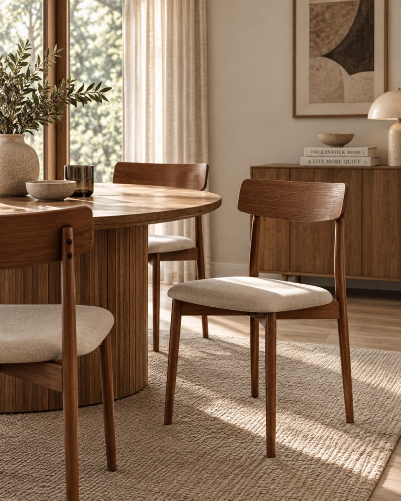 Silla 'Ystad' - Nogal/beige