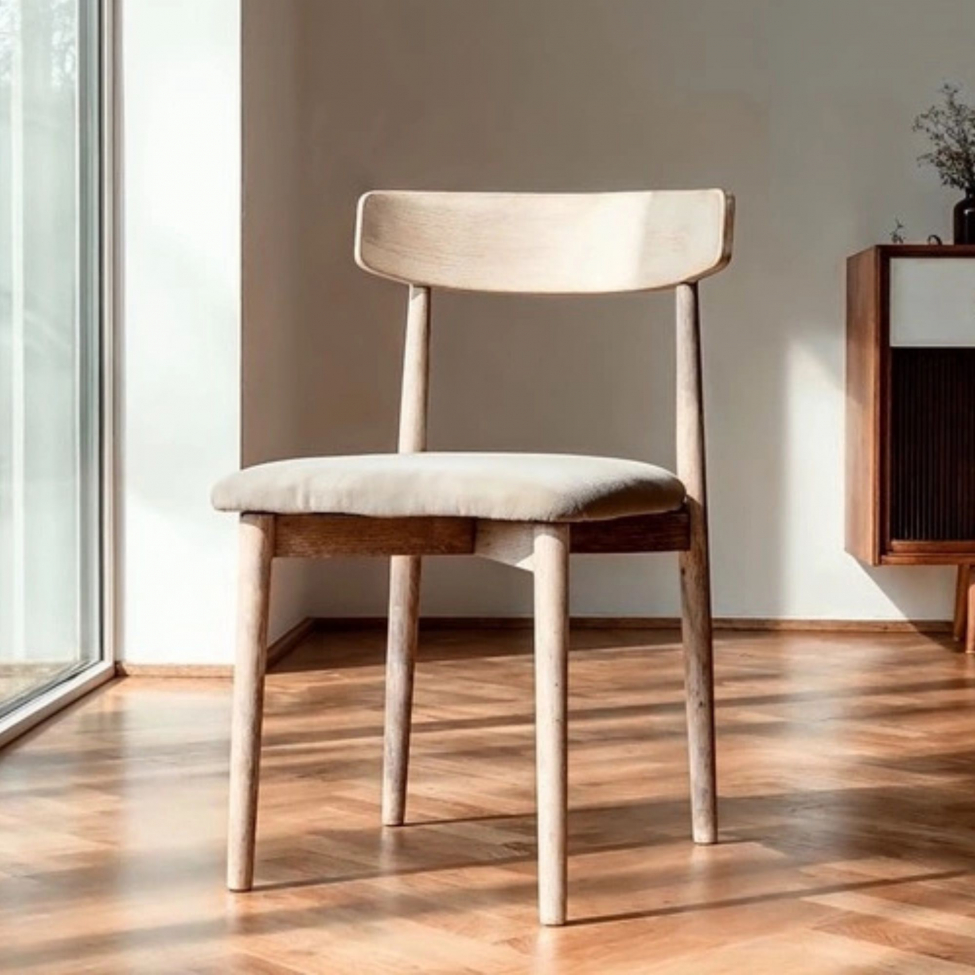 Silla 'Ystad' - Roble blanco/Beige