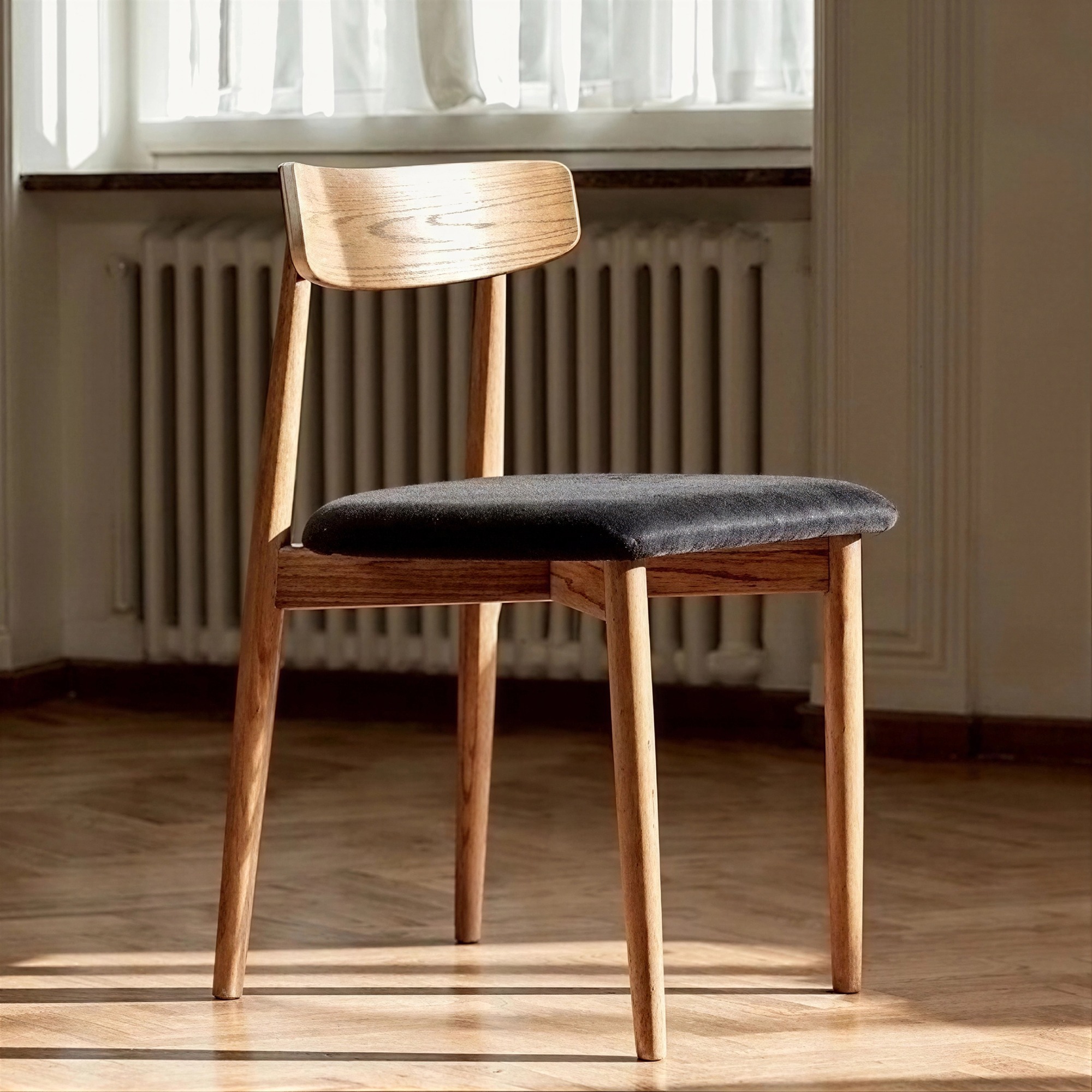 Silla 'Ystad' - Natural/Negro