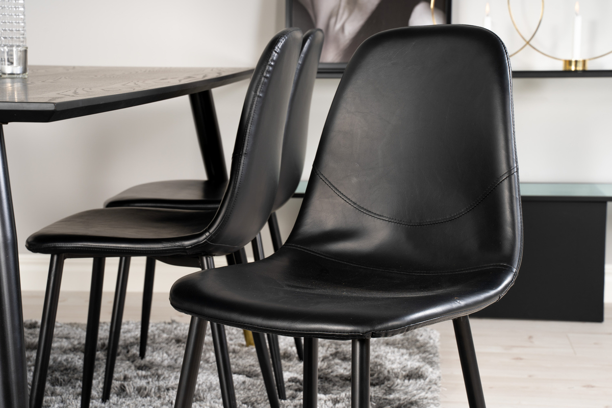 Silla 'Eidsberg' - Cuero negro