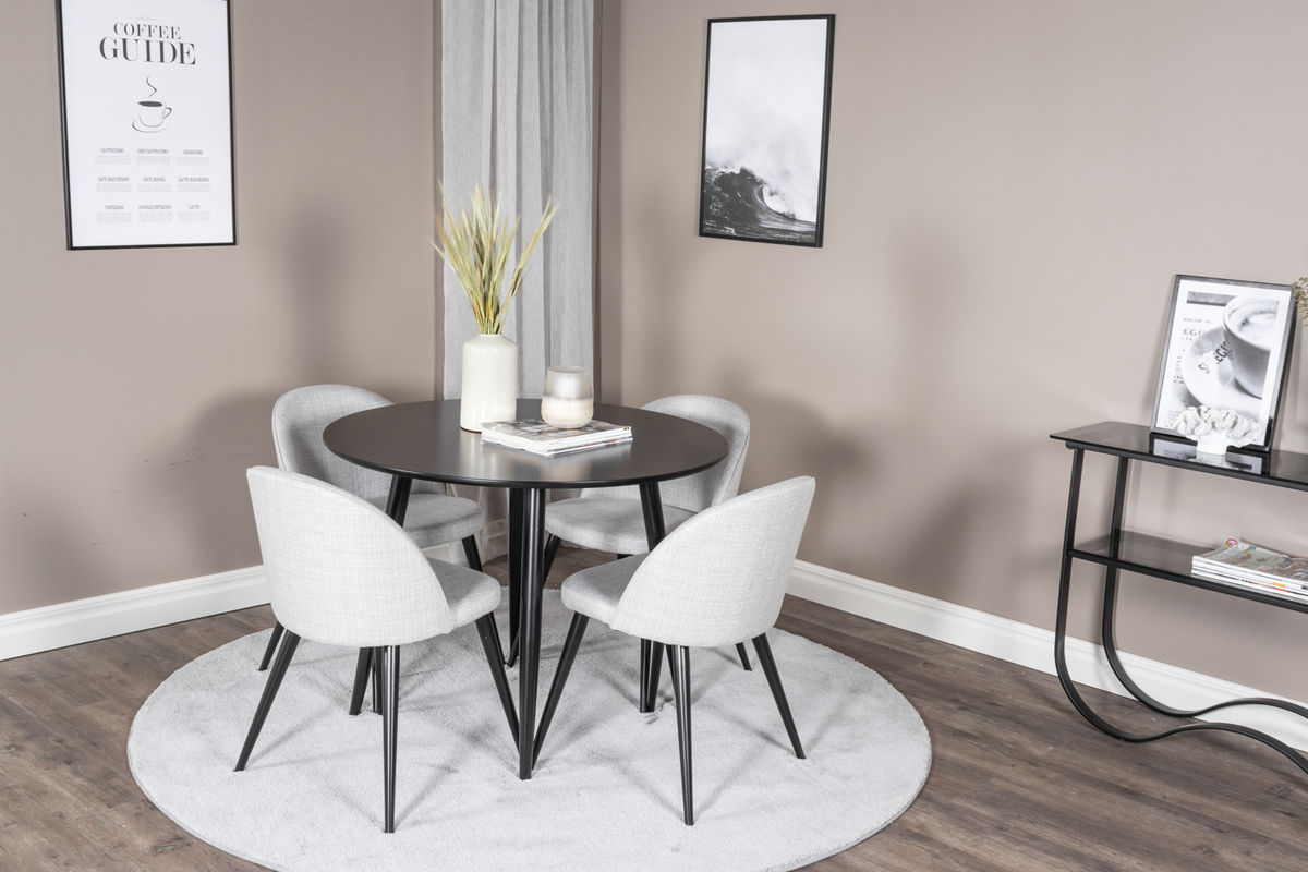 Silla 'Elverum' - Gris claro/Negro