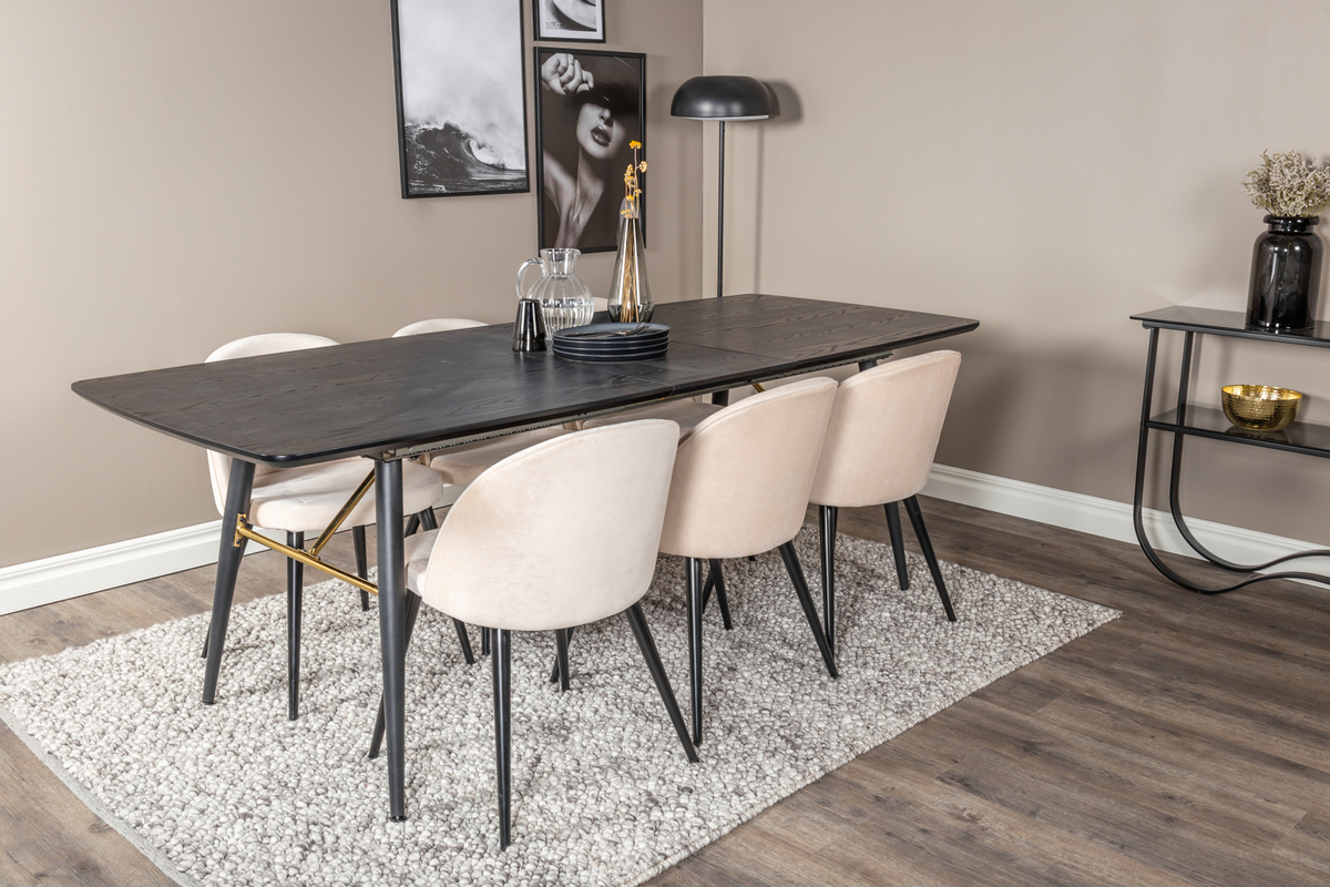 Silla 'Elverum' - Beige/Negro