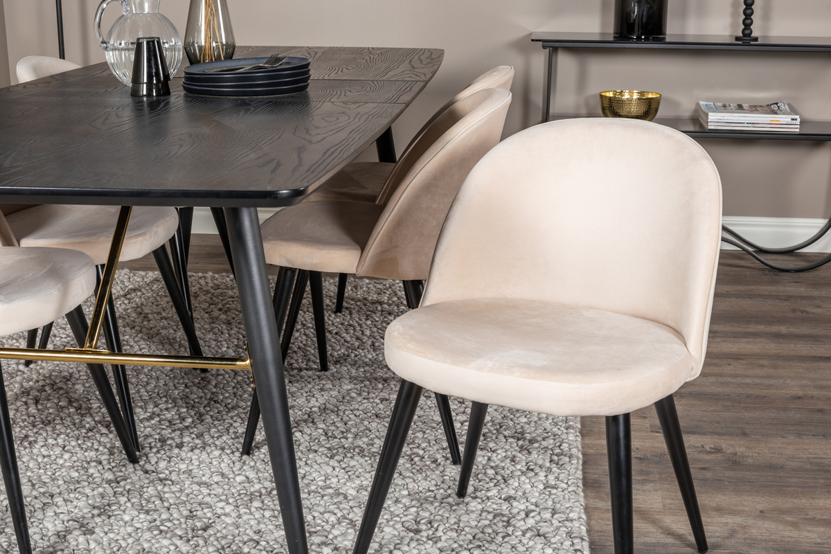 Silla 'Elverum' - Beige/Negro