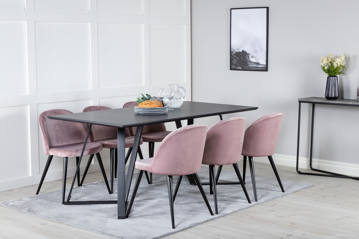 Silla 'Elverum' - Rosa viejo/Negro