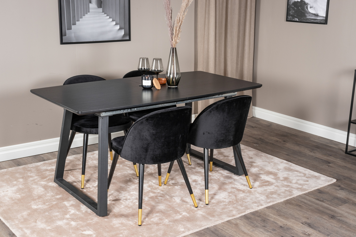 Silla 'Elverum' - Negro/Latón