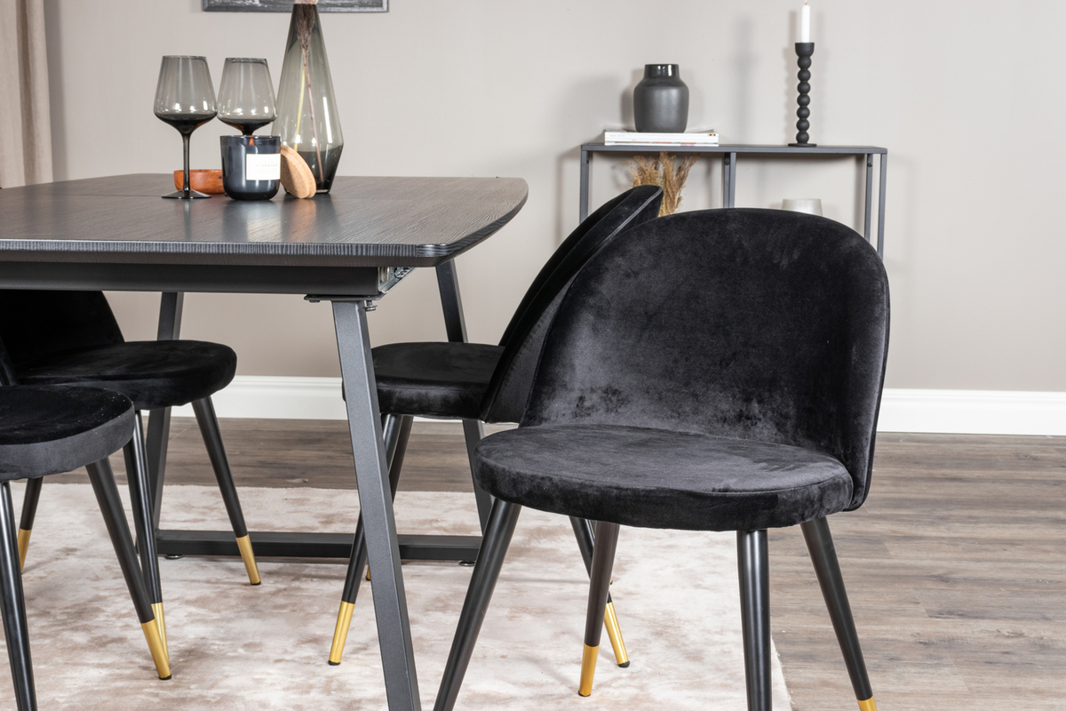 Silla 'Elverum' - Negro/Latón