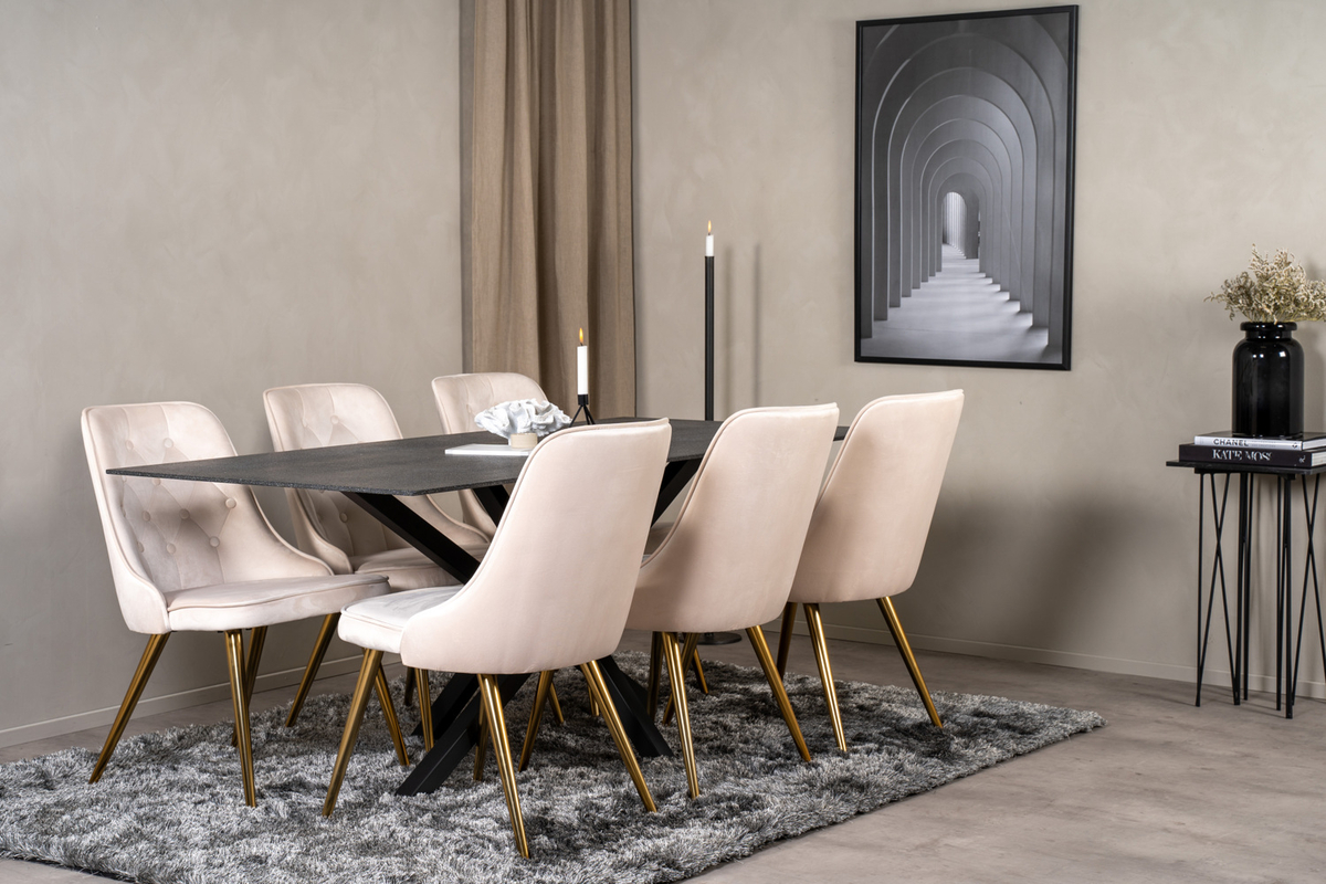 Silla 'Elverum Deluxe' - Beige/Latón