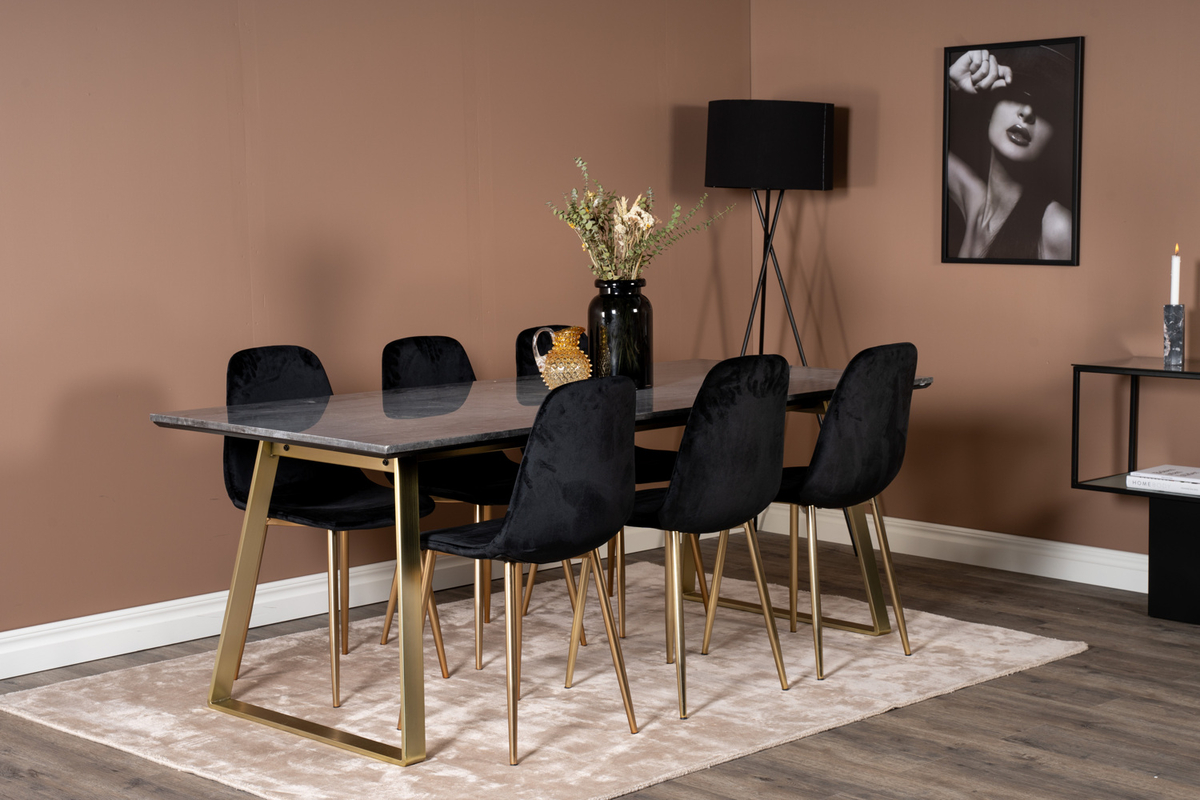 Silla 'Eidsberg' - Negro/Latón