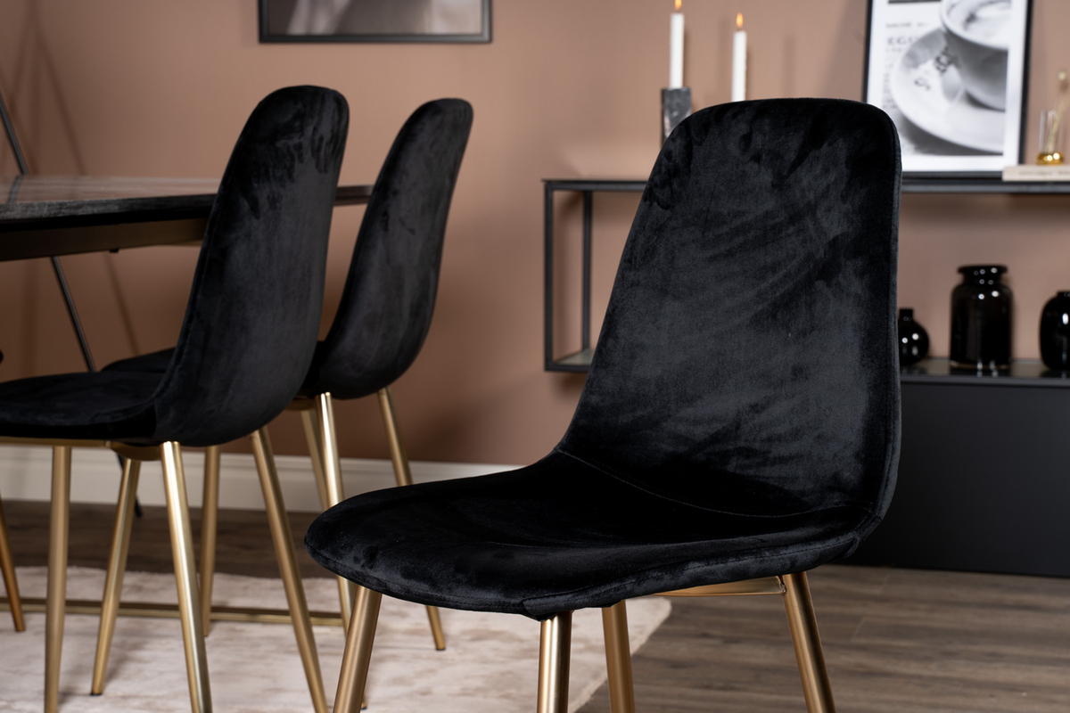 Silla 'Eidsberg' - Negro/Latón