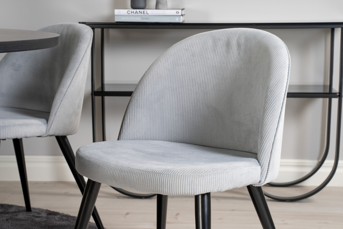 Silla 'Elverum' - Gris claro de terciopelo