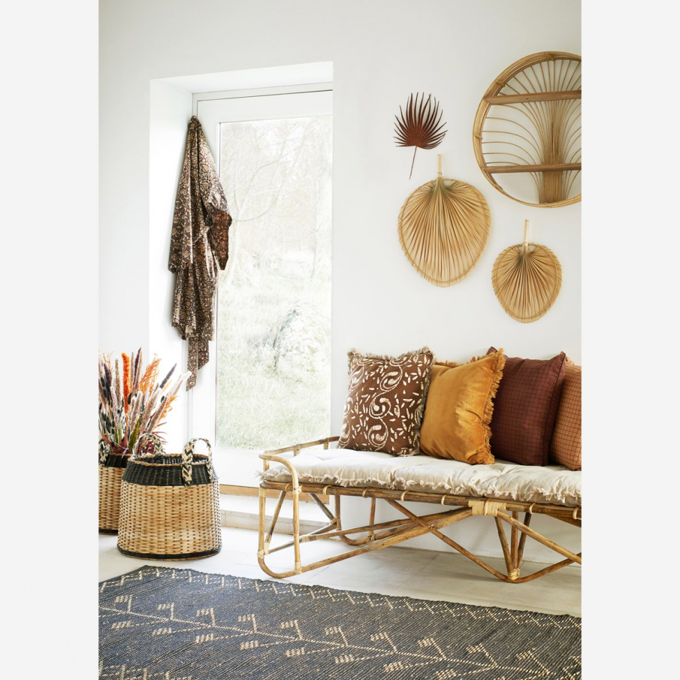 Estante de pared circular 'Bamboo' - Ratán