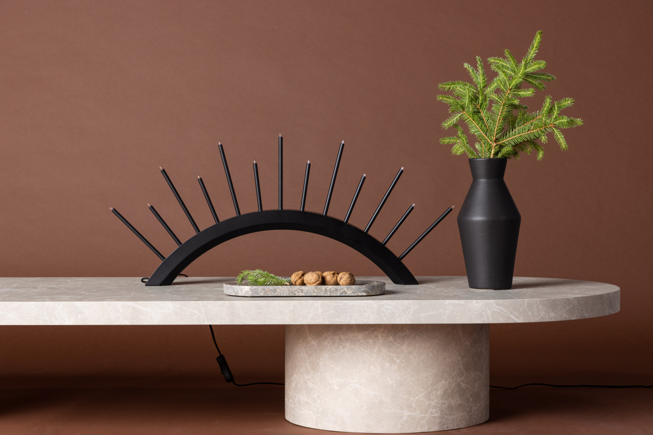 Candelabro de Adviento 'Mölndal' - Negro