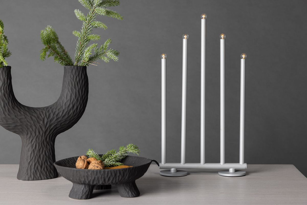 Lámpara de mesa 'Vemdalen' 40cm - Plata